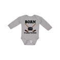 thumbnail image 1 of Inktastic Future Hockey Player Born to Play Hockey Boys Long Sleeve Baby Bodysuit, 1 of 5