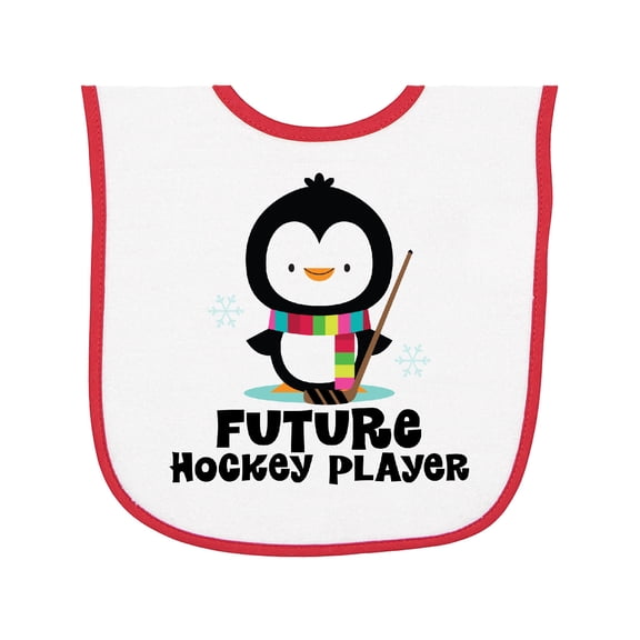 Inktastic Future Hockey Player Penguin Baby Terry Cloth Bib