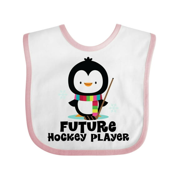 Inktastic Future Hockey Player Penguin Boys or Girls Baby Bib
