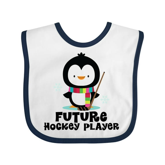 Inktastic Future Hockey Player Penguin Boys or Girls Baby Bib