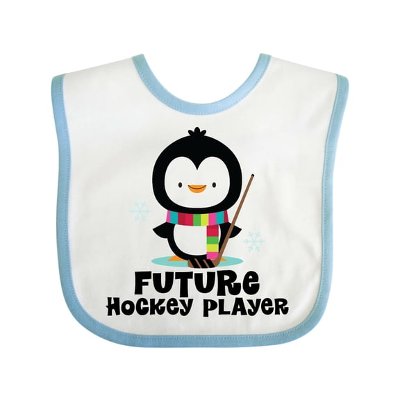Inktastic Future Hockey Player Penguin Boys or Girls Baby Bib