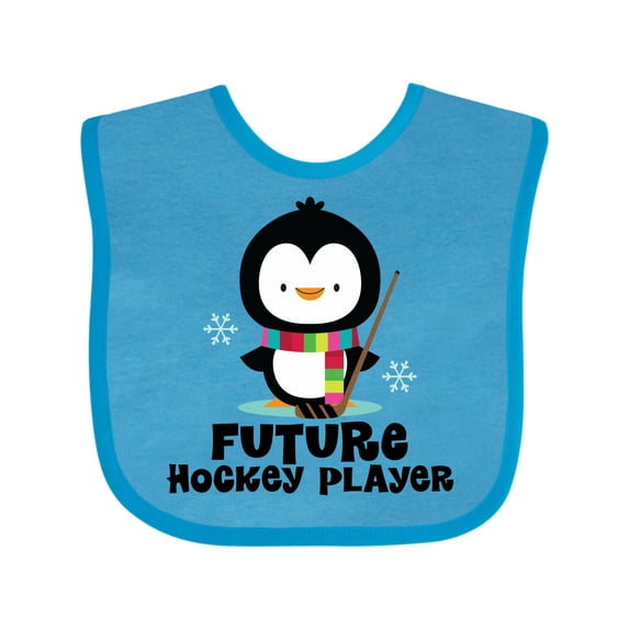 Inktastic Future Hockey Player Penguin Boys or Girls Baby Bib