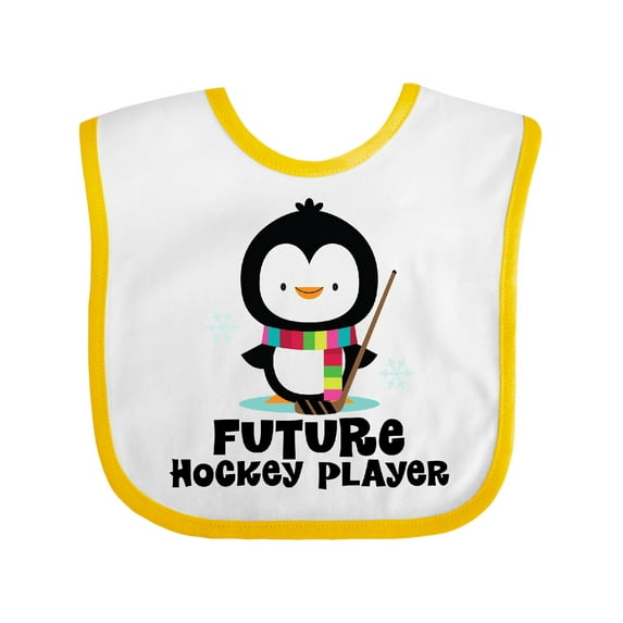 Inktastic Future Hockey Player Penguin Boys or Girls Baby Bib