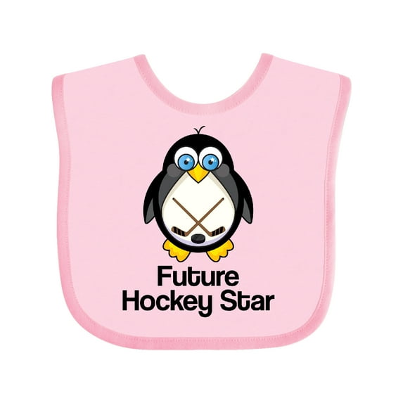 Inktastic Future Hockey Star Penguin Boys or Girls Baby Bib