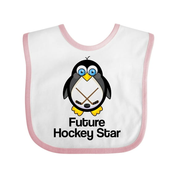 Inktastic Future Hockey Star Penguin Boys or Girls Baby Bib