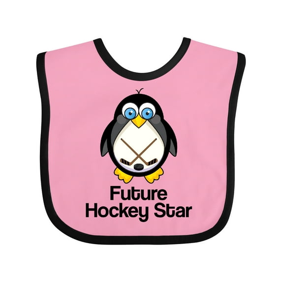 Inktastic Future Hockey Star Penguin Boys or Girls Baby Bib