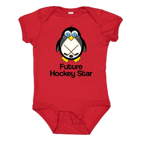 Inktastic Future Hockey Star Penguin Boys or Girls Baby Bodysuit