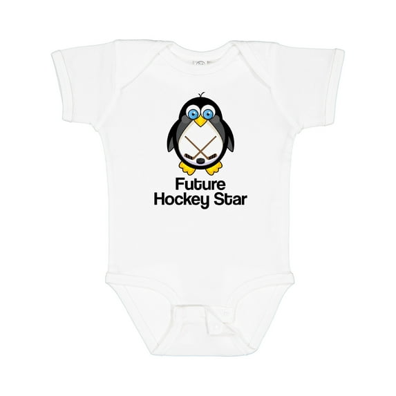 Inktastic Future Hockey Star Penguin Boys or Girls Baby Bodysuit