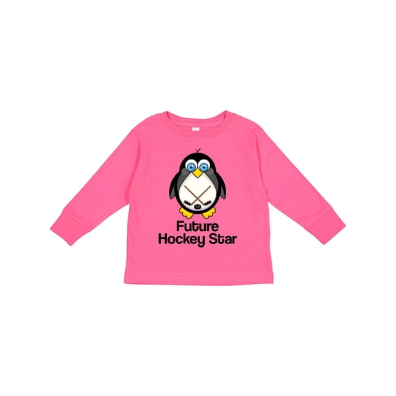 Inktastic Future Hockey Star Penguin Boys or Girls Long Sleeve Toddler T-Shirt