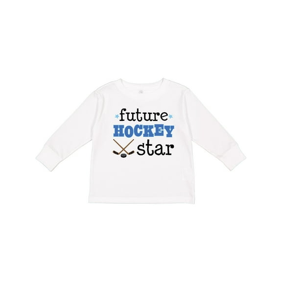 Inktastic Future Hockey Star Sports Boys or Girls Long Sleeve Toddler T-Shirt