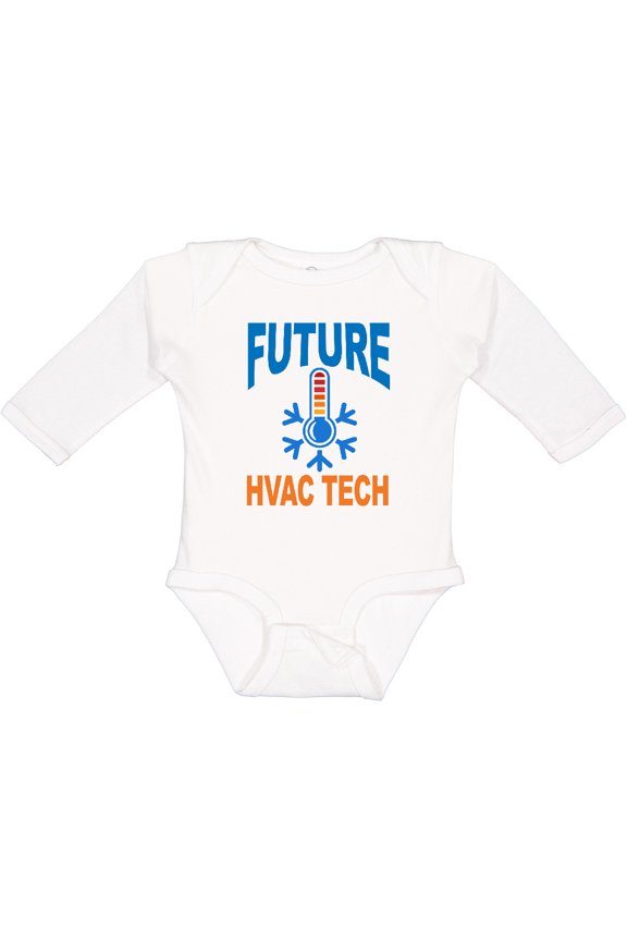 Future Hvac Tech in Training Boys Long Sleeve Baby Bodysuit