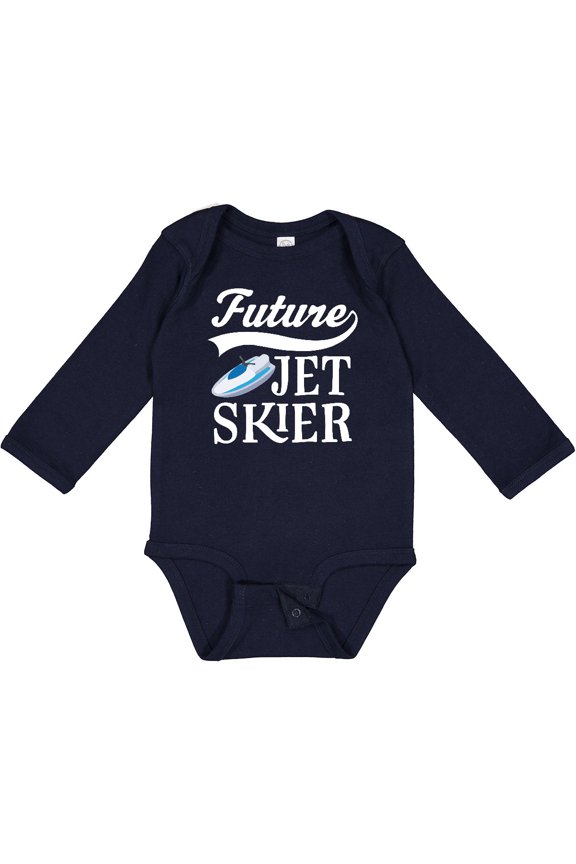 Future Jet Skier Water Sports Skiing Boys or Girls Long Sleeve Baby Bodysuit