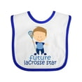 thumbnail image 1 of Inktastic Future Lacrosse Star Boy Boys Baby Bib, 1 of 4