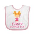 thumbnail image 1 of Inktastic Future Lacrosse Star Girl Girls Baby Bib, 1 of 4