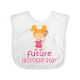thumbnail image 1 of Inktastic Future Lacrosse Star Girl Girls Baby Bib, 1 of 4