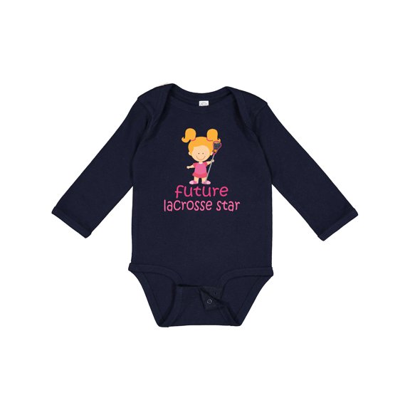 Inktastic Future Lacrosse Star Girl Girls Long Sleeve Baby Bodysuit