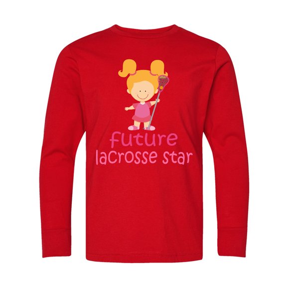 Inktastic Future Lacrosse Star Girl Long Sleeve Youth T-Shirt
