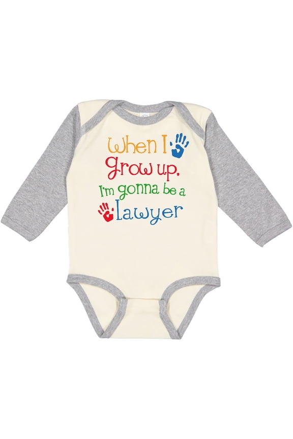 Future Lawyer Boys Girls Attorney Boys or Girls Long Sleeve Baby Bodysuit