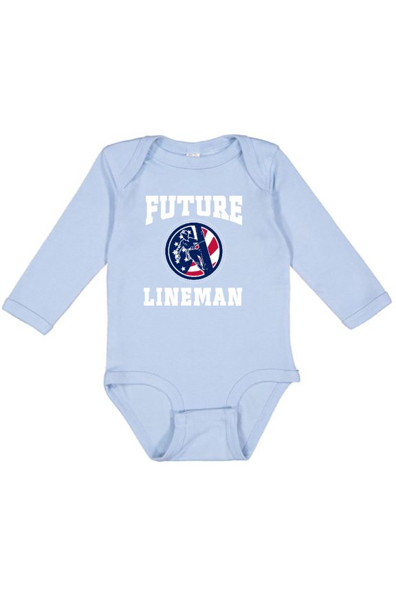 Future Lineman Boys Long Sleeve Baby Bodysuit