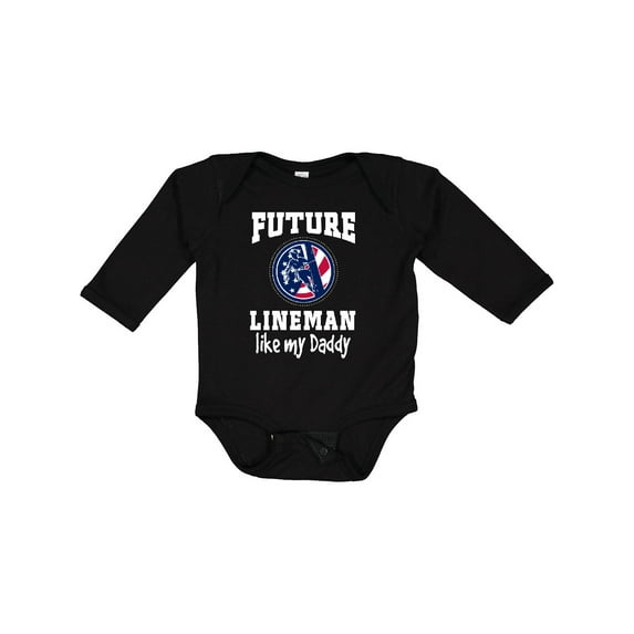 Inktastic Future Lineman Like Daddy Boys Long Sleeve Baby Bodysuit