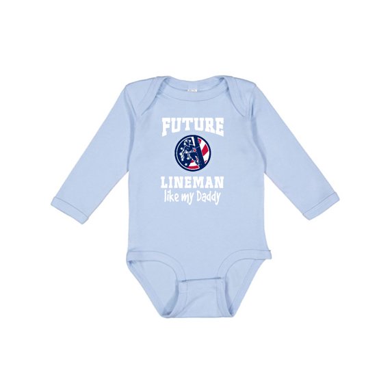Inktastic Future Lineman Like Daddy Boys Long Sleeve Baby Bodysuit
