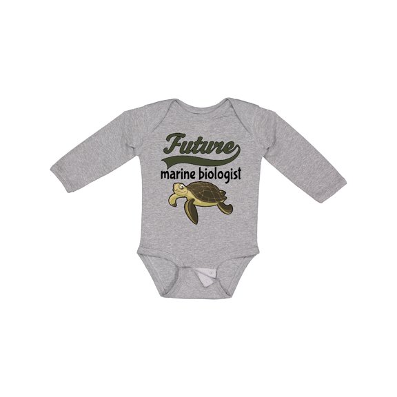 Inktastic Future Marine Biologist Turtle Boys or Girls Long Sleeve Baby Bodysuit