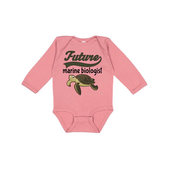 Inktastic Future Marine Biologist Turtle Boys or Girls Long Sleeve Baby Bodysuit