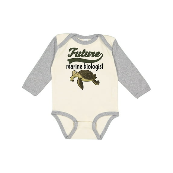 Inktastic Future Marine Biologist Turtle Boys or Girls Long Sleeve Baby Bodysuit