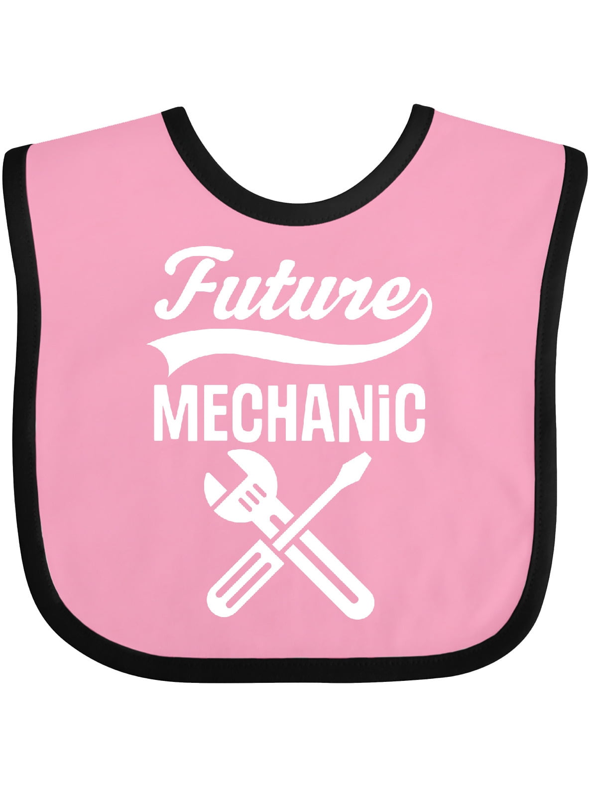 Future Race Car Driver Baby Bib - Cotton Bib With Racing Flags Design