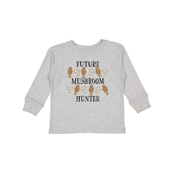 Inktastic Future Mushroom Hunter- Mushrooms and Morels Boys or Girls Long Sleeve Toddler T-Shirt