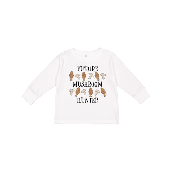 Inktastic Future Mushroom Hunter- Mushrooms and Morels Boys or Girls Long Sleeve Toddler T-Shirt