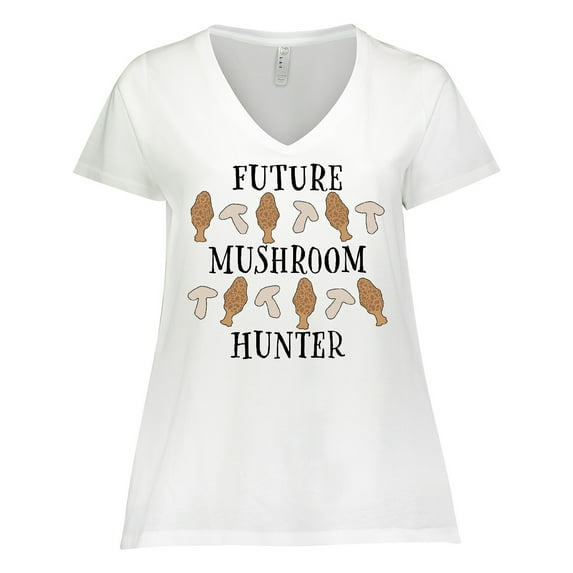Inktastic Future Mushroom Hunter- mushrooms and morels Women's Plus Size V-Neck T-Shirt