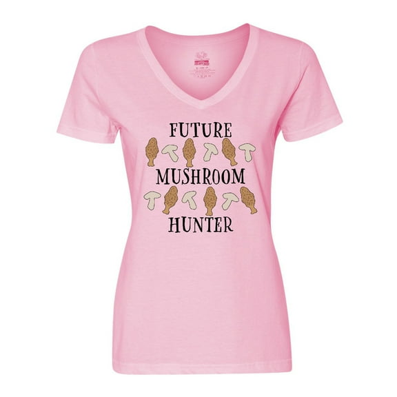 Inktastic Future Mushroom Hunter- mushrooms and morels Women's V-Neck T-Shirt