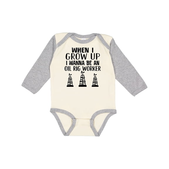 Inktastic Future Oil Rig Worker Boys or Girls Long Sleeve Baby Bodysuit