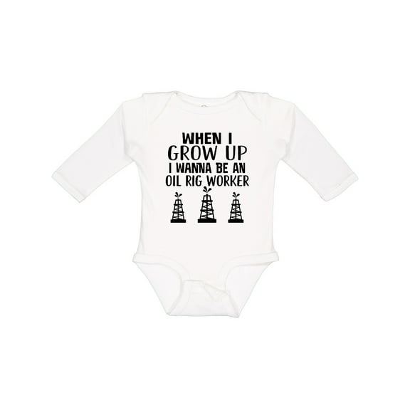 Inktastic Future Oil Rig Worker Boys or Girls Long Sleeve Baby Bodysuit