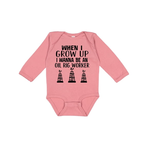 Inktastic Future Oil Rig Worker Boys or Girls Long Sleeve Baby Bodysuit