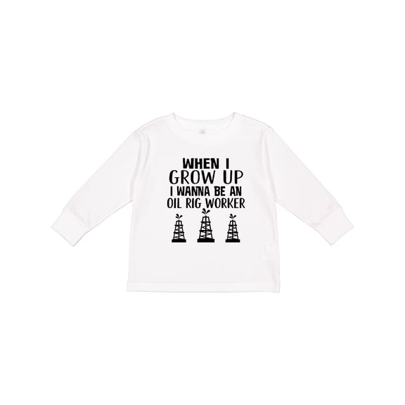 Inktastic Future Oil Rig Worker Boys or Girls Long Sleeve Toddler T-Shirt