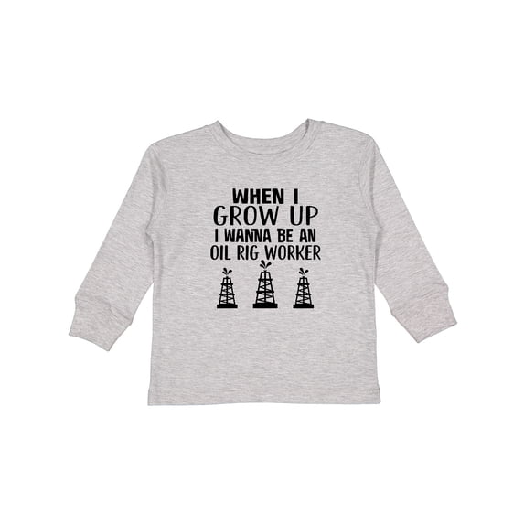 Inktastic Future Oil Rig Worker Boys or Girls Long Sleeve Toddler T-Shirt