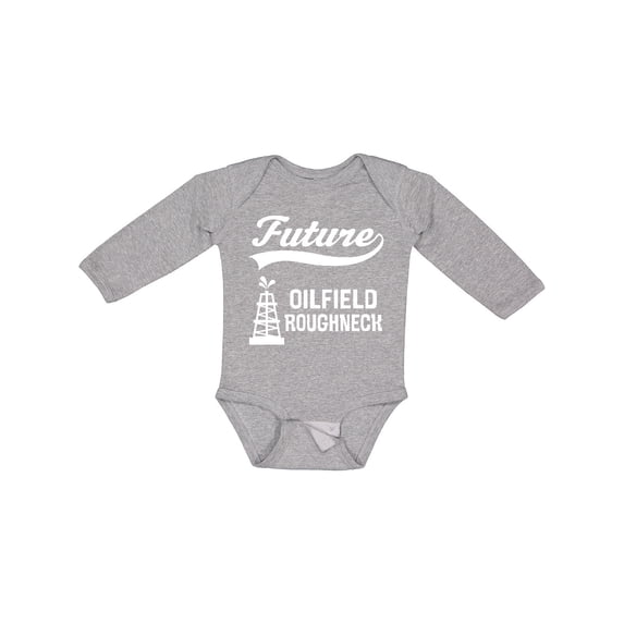 Inktastic Future Oilfield Roughneck Boys or Girls Long Sleeve Baby Bodysuit