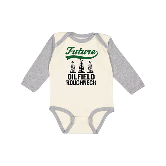 Inktastic Future Oilfield Roughneck Boys or Girls Long Sleeve Baby Bodysuit