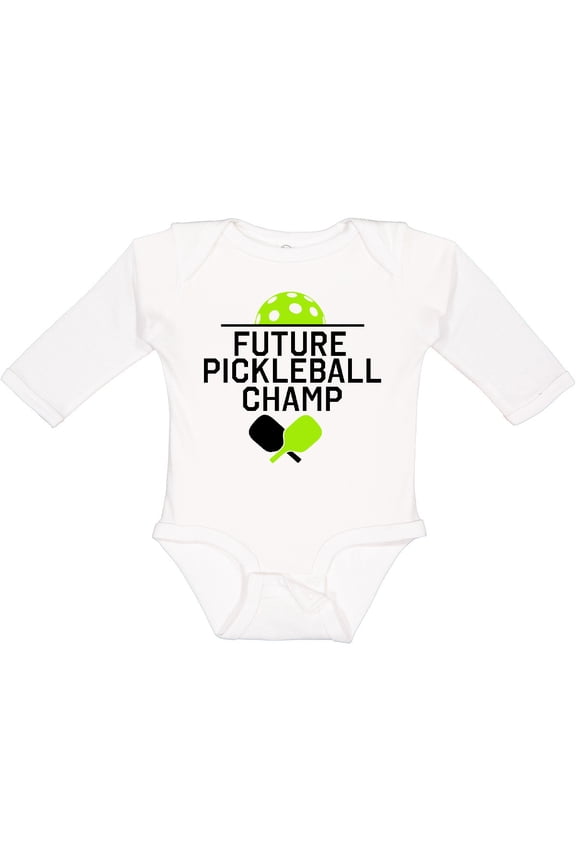 Future Pickleball Champ Boys or Girls Long Sleeve Baby Bodysuit