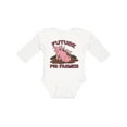 thumbnail image 1 of Inktastic Future Pig Farmer with Cute Pig Family Boys or Girls Long Sleeve Baby Bodysuit, 1 of 5
