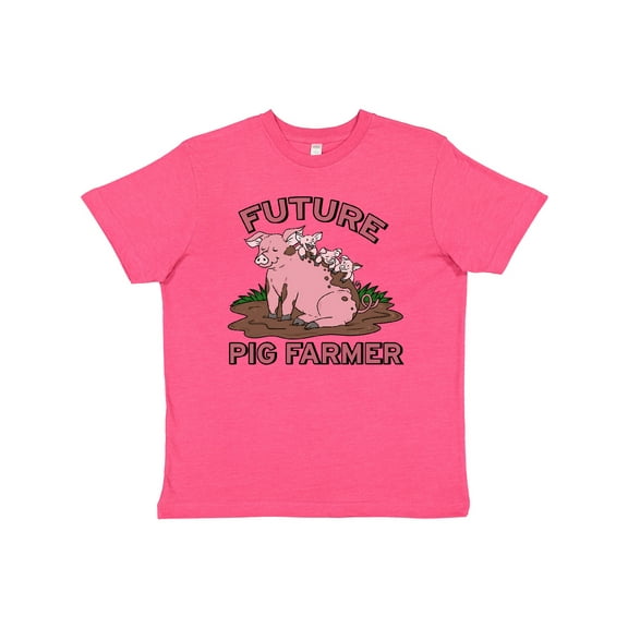 Inktastic Future Pig Farmer with Cute Pig Family Youth T-Shirt