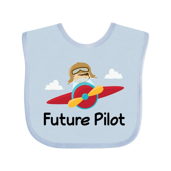 Inktastic Future Pilot Airplane Boys Baby Bib