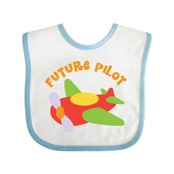 Inktastic Future Pilot Airplane Boys or Girls Baby Bib