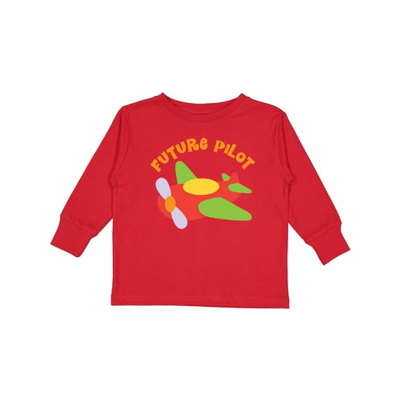 Inktastic Future Pilot Airplane Boys or Girls Long Sleeve Toddler T-Shirt