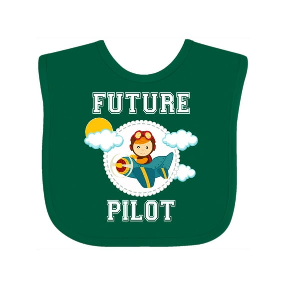 Inktastic Future Pilot Airplane for Boys Boys Baby Bib