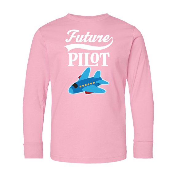Inktastic Future Pilot Childs Airplane Flying Long Sleeve Youth T-Shirt