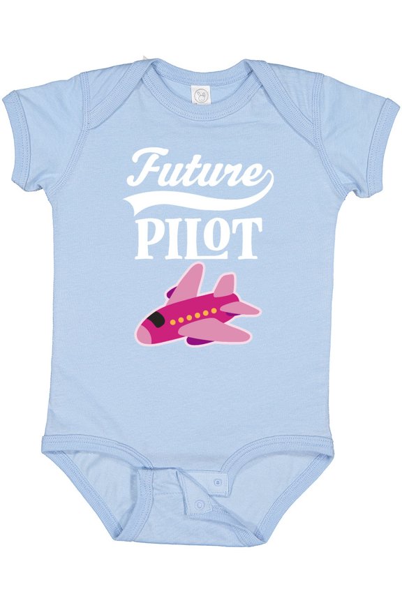 Future Pilot Girls Airplane Career Girls Baby Bodysuit