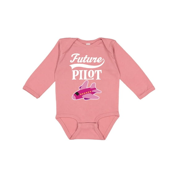 Inktastic Future Pilot Girls Airplane Career Girls Long Sleeve Baby Bodysuit